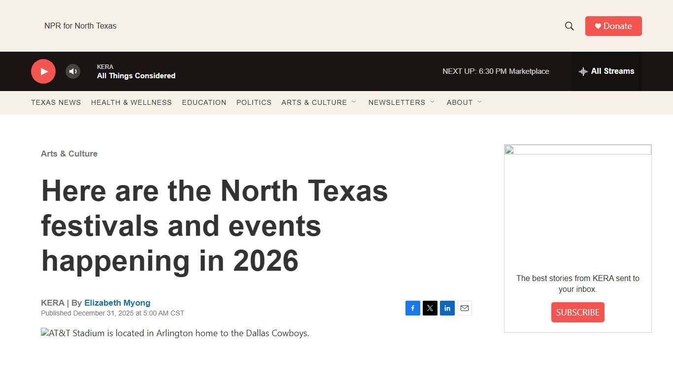 Here are the North Texas festivals and events happening in 2026 KERA News